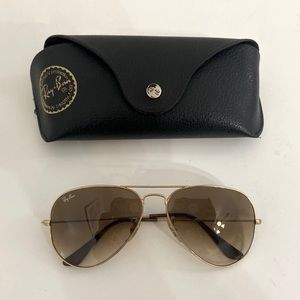 Ray-Ban gold/brown aviator sunglasses